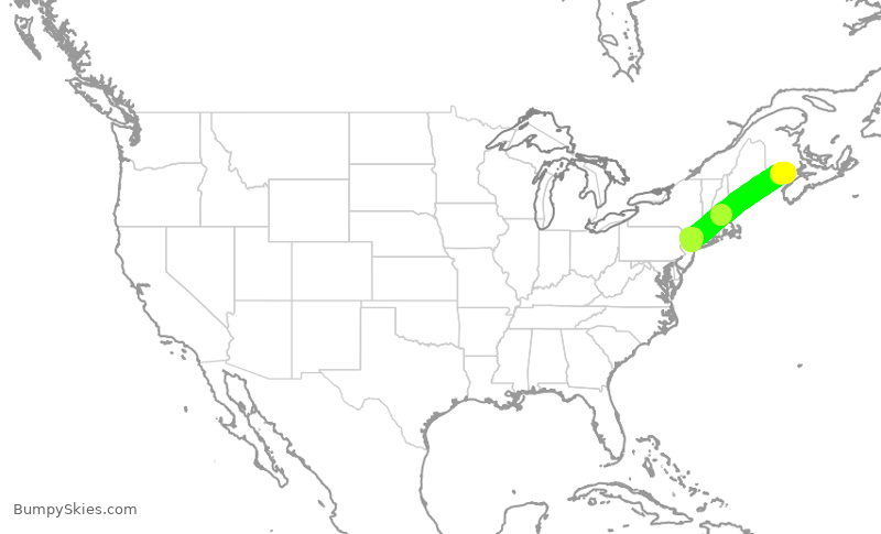 Turbulence forecast map for VJT981, TEB to YSJ