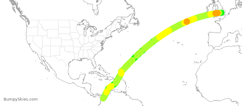 Turbulence forecast map for VJT993, LTN to MDE
