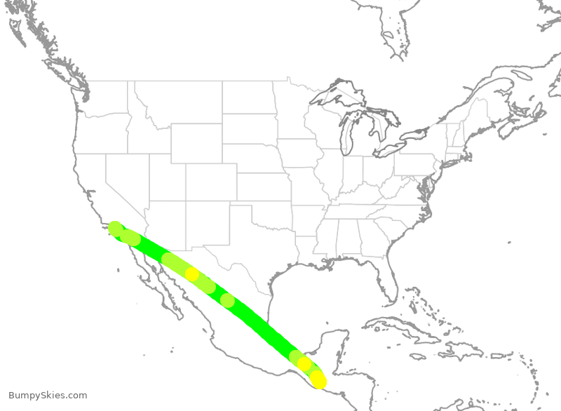 Turbulence forecast map for VOC4063, LAX to GGT