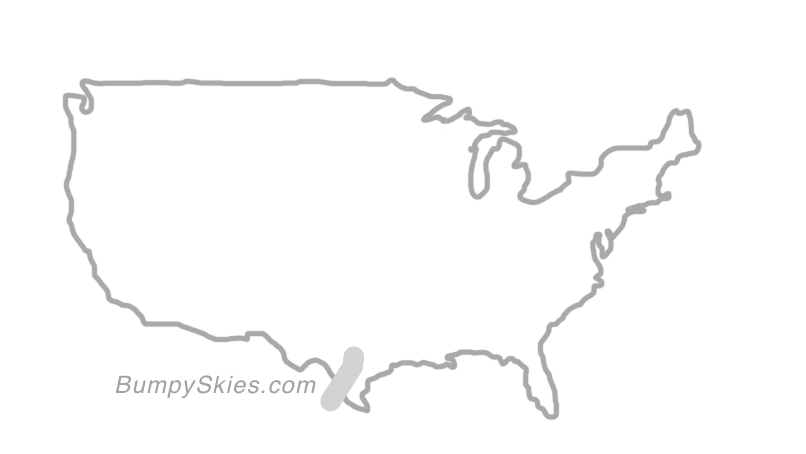 Map of continental US with illustrated flight path and turbulence forecast (described in text below)