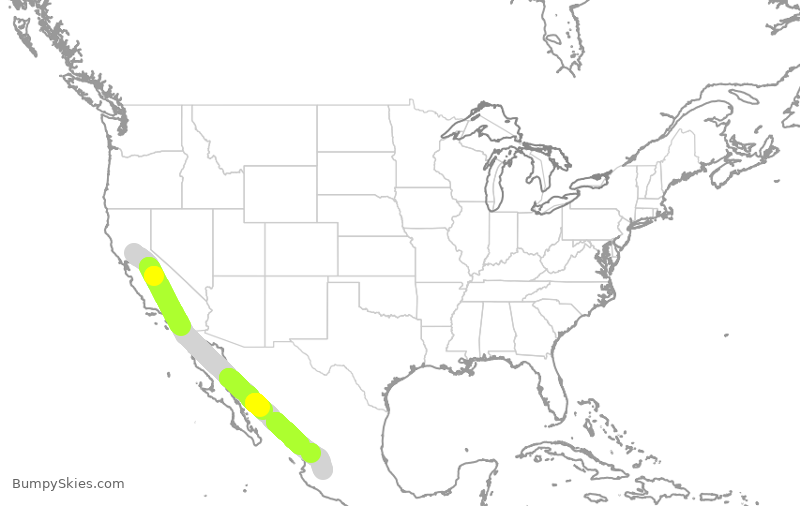 Turbulence forecast map for VOI5035, SMF to GDL