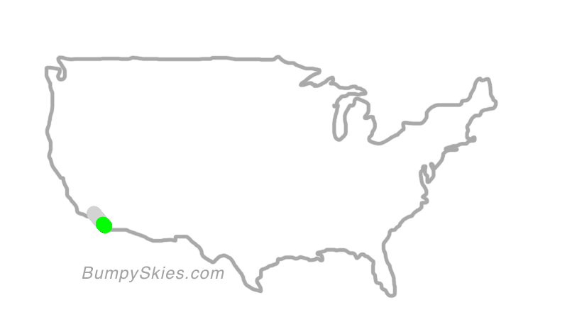 Map of continental US with illustrated flight path and turbulence forecast (described in text below)