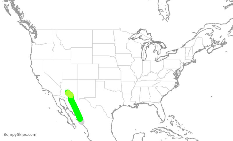 Turbulence forecast map for VOI7884, CUL to PHX