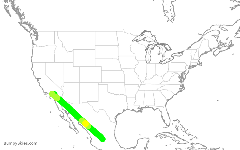 Turbulence forecast map for VOI7900, BJX to ONT