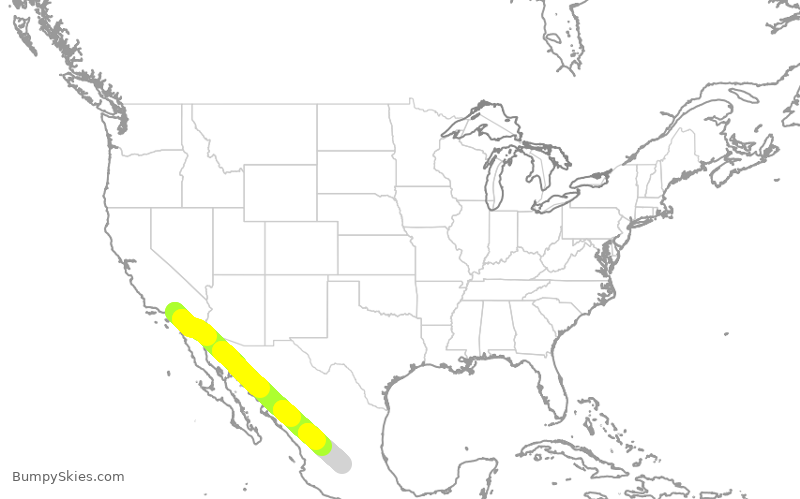 Turbulence forecast map for VOI7901, ONT to MLO