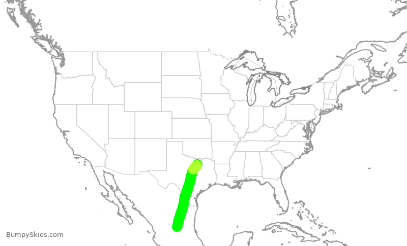 Turbulence forecast map for VOI7913, SLP to DFW