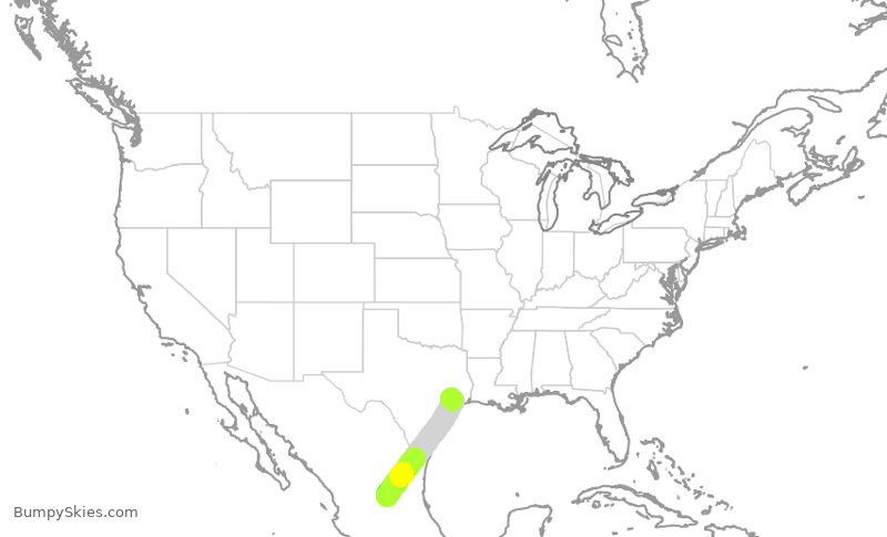 Turbulence forecast map for VOI7924, IAH to SLP