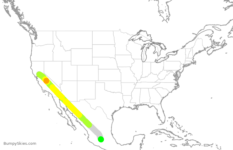 Turbulence forecast map for VOI7945, SMF to MMM