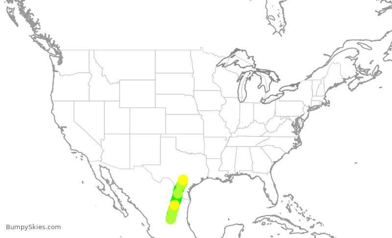 Turbulence forecast map for VOI7961, SLP to SAT
