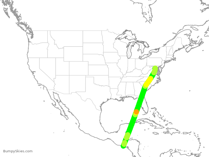 Turbulence forecast map for VOS4326, SAL to IAD