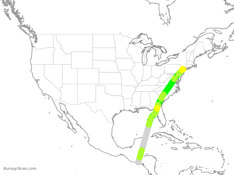 Turbulence forecast map for VOS4336, SAL to EWR
