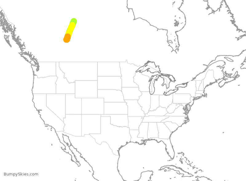 Turbulence forecast map for WEN3257, YMM to YEG
