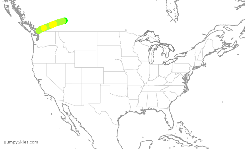 Turbulence forecast map for WEN3269, YYC to YXX