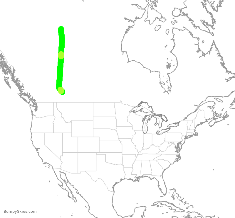 Turbulence forecast map for WEN3290, YZF to YYC