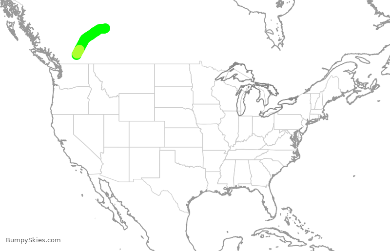 Turbulence forecast map for WEN3356, YLW to YEG