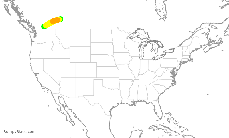 Turbulence forecast map for WEN3395, YYC to YYF