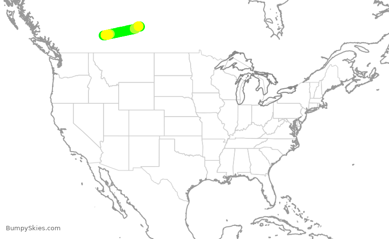 Turbulence forecast map for WEN3452, YYC to YXE