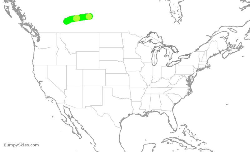 Turbulence forecast map for WEN3461, YXE to YYC