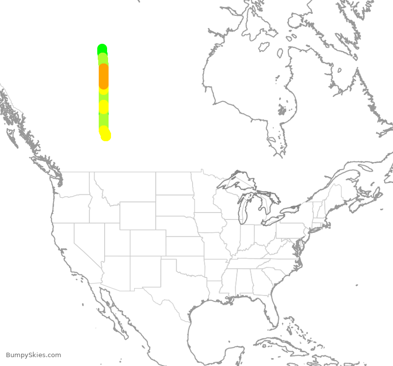 Turbulence forecast map for WEN3474, YZF to YEG
