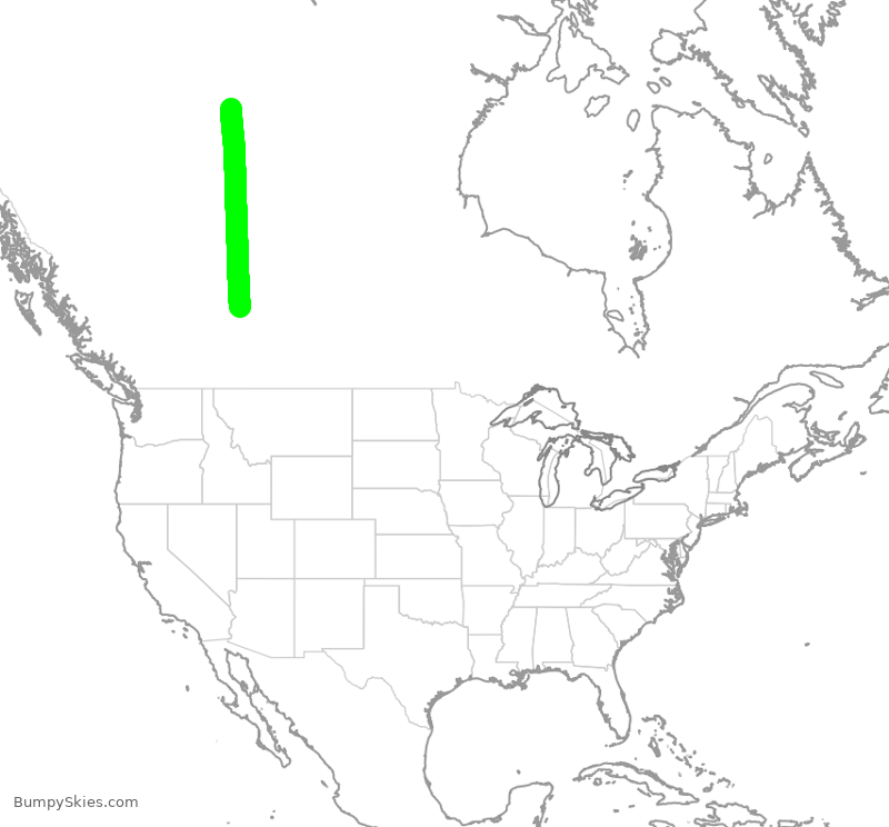 Turbulence forecast map for WEN3475, YEG to YZF