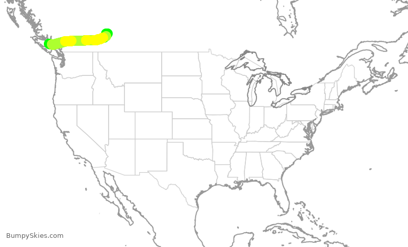 Turbulence forecast map for WEN3508, YBL to YYC