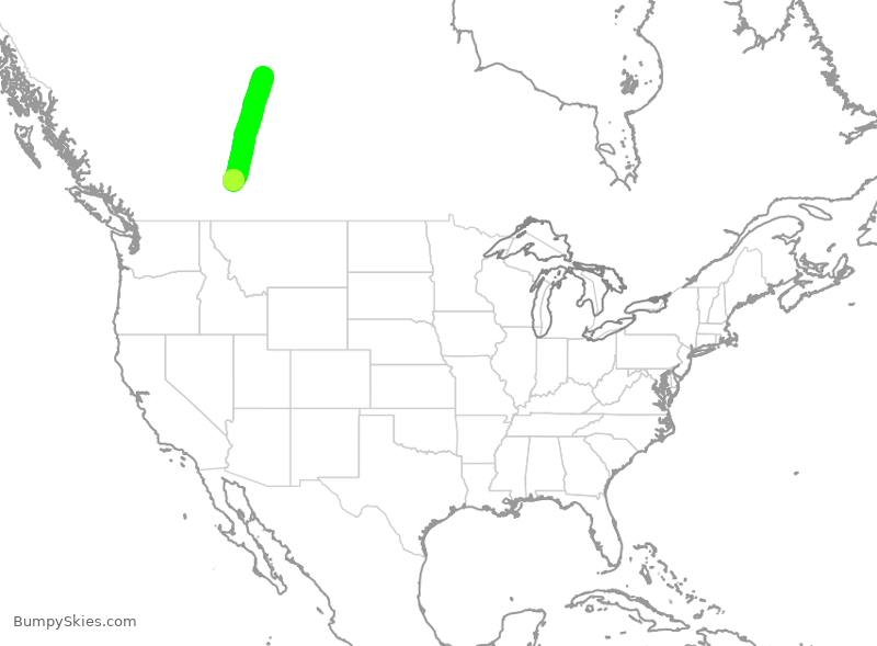 Turbulence forecast map for WEN3532, YYC to YMM