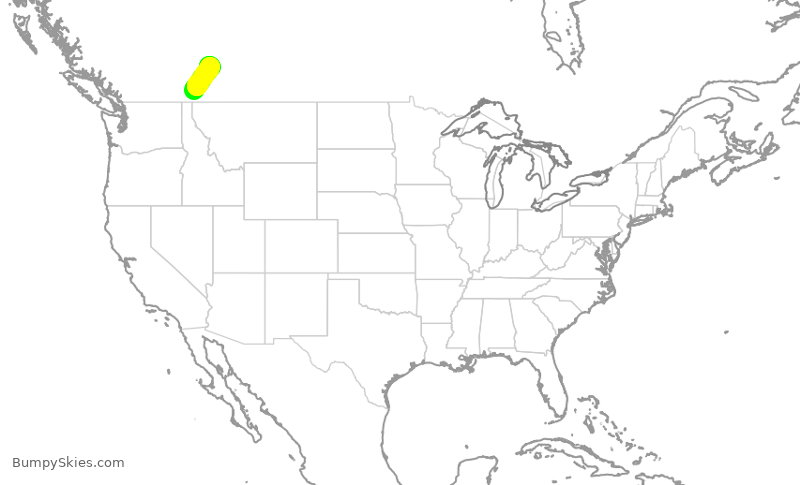 Turbulence forecast map for WEN3544, YXC to YYC