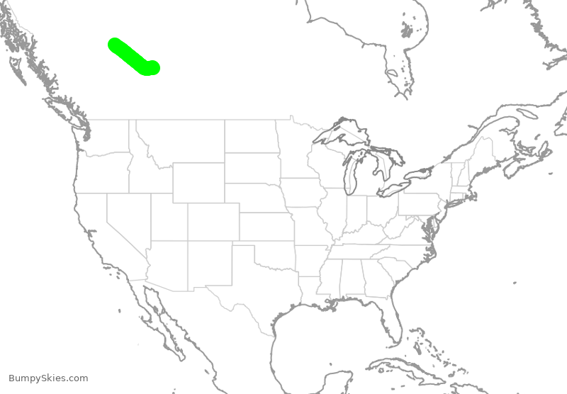 Turbulence forecast map for WEN3584, YQU to YEG