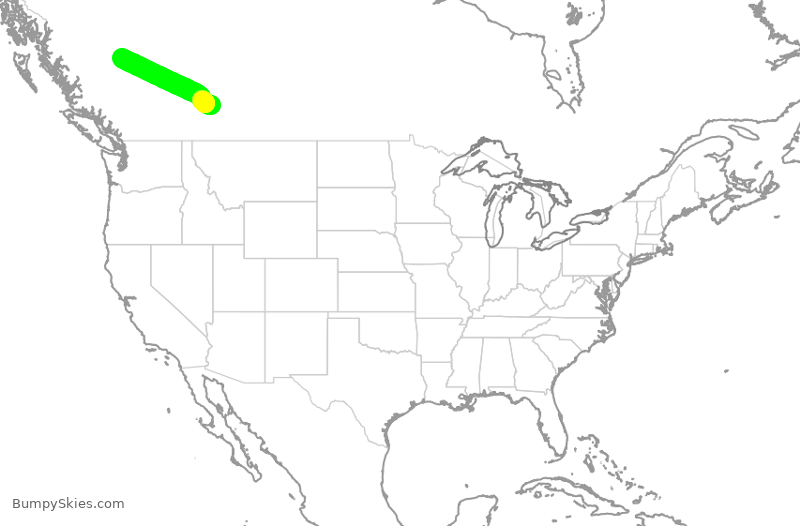 Turbulence forecast map for WEN3597, YYC to YXS