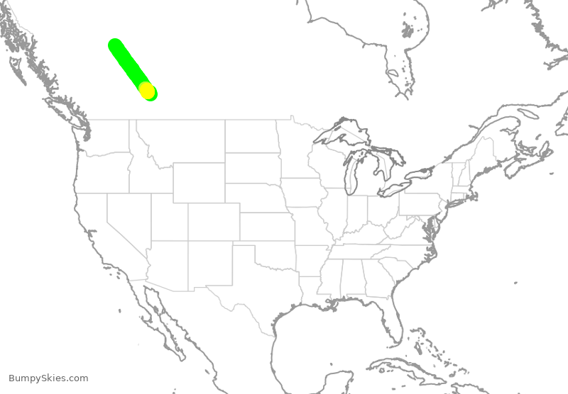 Turbulence forecast map for WEN3604, YQU to YYC