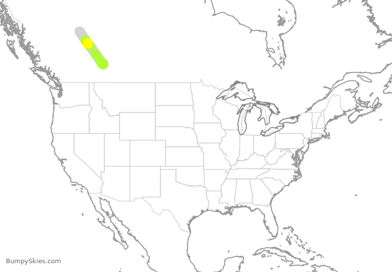 Turbulence forecast map for WEN3606, YQU to YYC