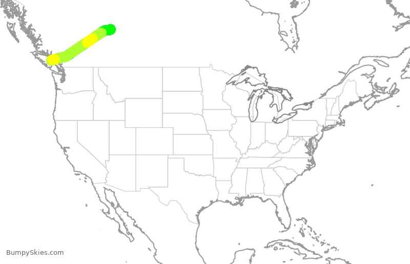 Turbulence forecast map for WEN3626, YQQ to YEG