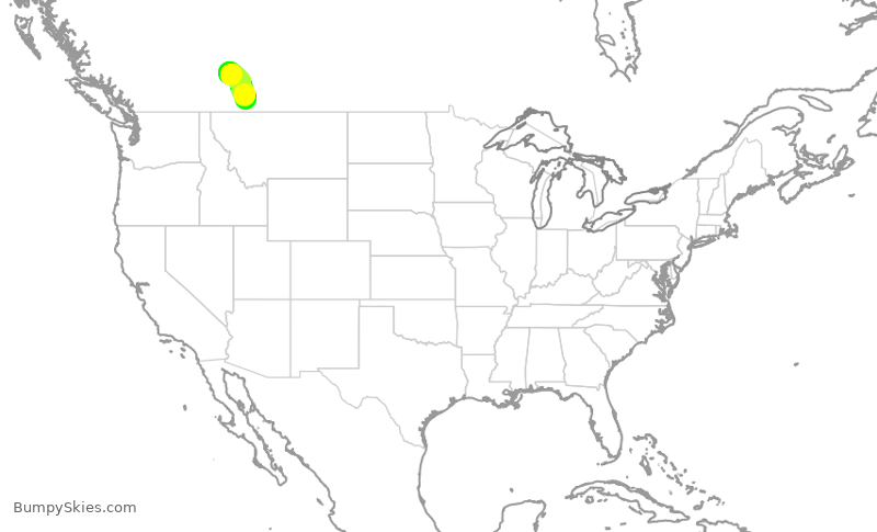 Turbulence forecast map for WEN3633, YQL to YYC