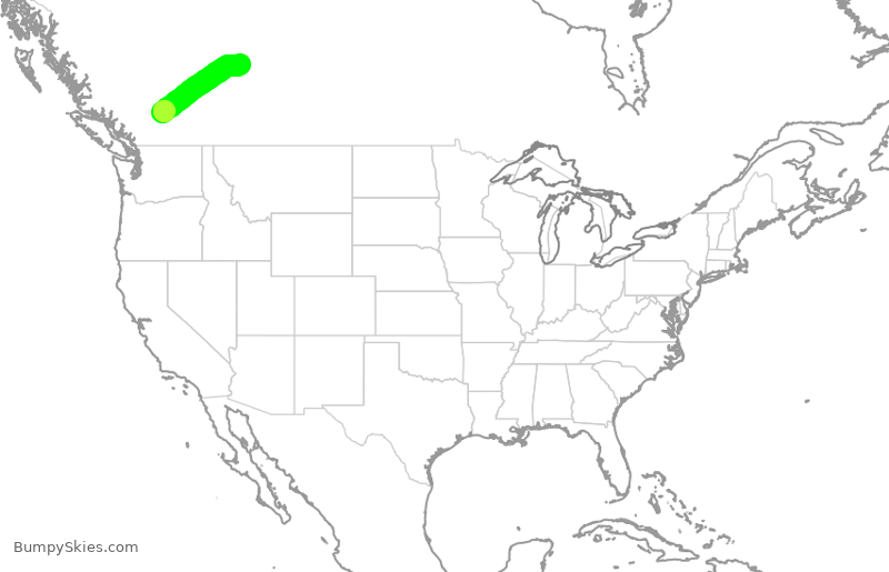 Turbulence forecast map for WEN3644, YKA to YEG