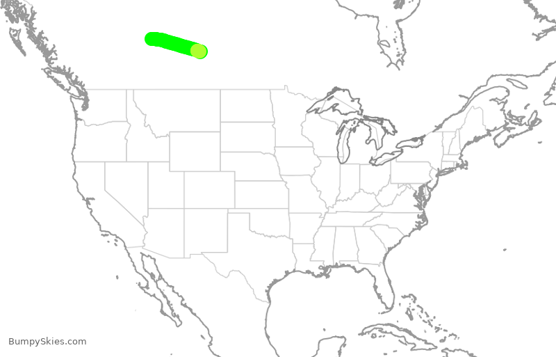 Turbulence forecast map for WEN3658, YEG to YXE