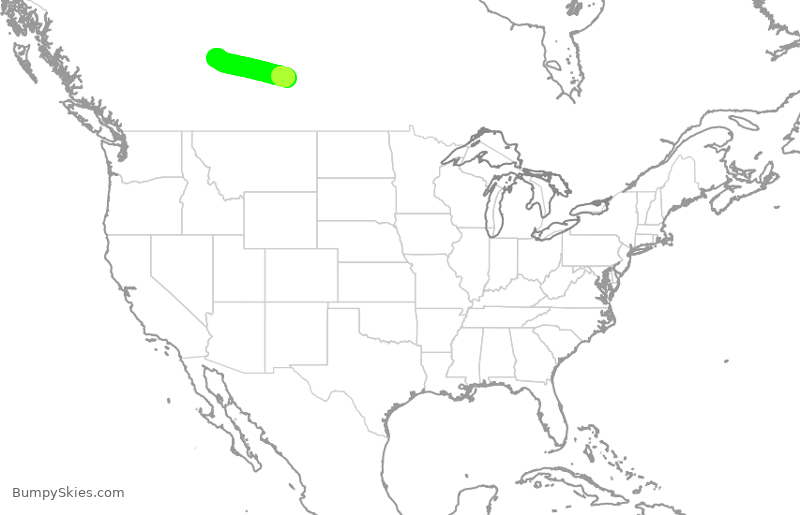 Turbulence forecast map for WEN3659, YXE to YEG