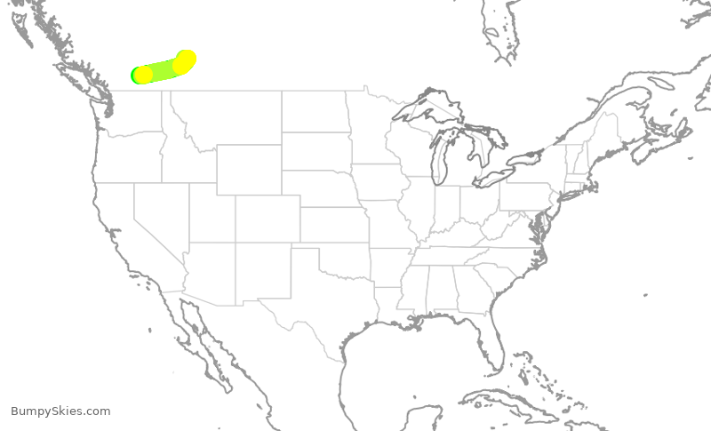Turbulence forecast map for WEN3676, YLW to YYC