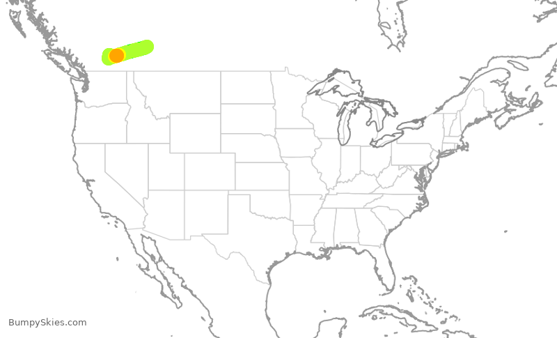 Turbulence forecast map for WEN3687, YYC to YLW