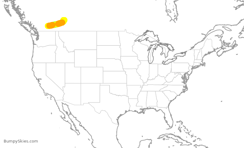 Turbulence forecast map for WEN3690, YLW to YYC