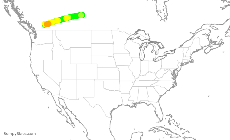 Turbulence forecast map for WEN3719, YXE to YLW