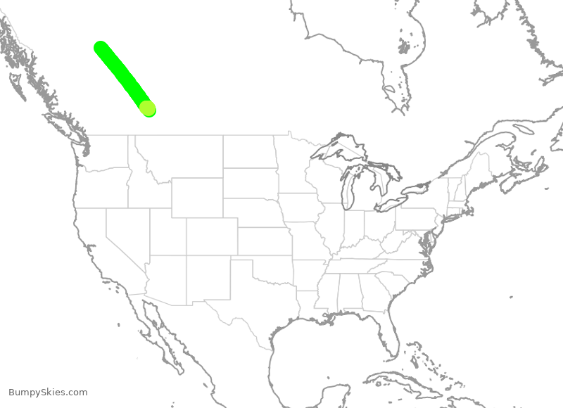 Turbulence forecast map for WEN3724, YXJ to YYC