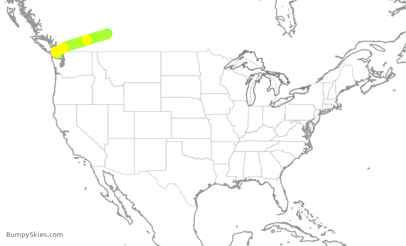 Turbulence forecast map for WEN3737, YYC to YCD