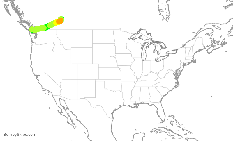 Turbulence forecast map for WEN3738, YCD to YYC