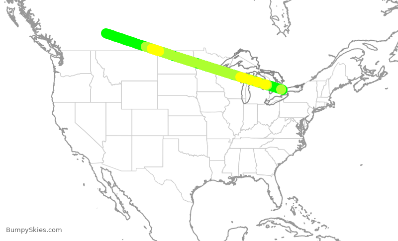 Turbulence forecast map for WEN8909, YYZ to YYC