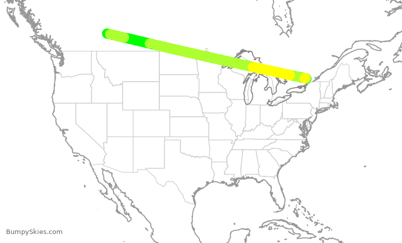 Turbulence forecast map for WEN8945, YOW to YYC