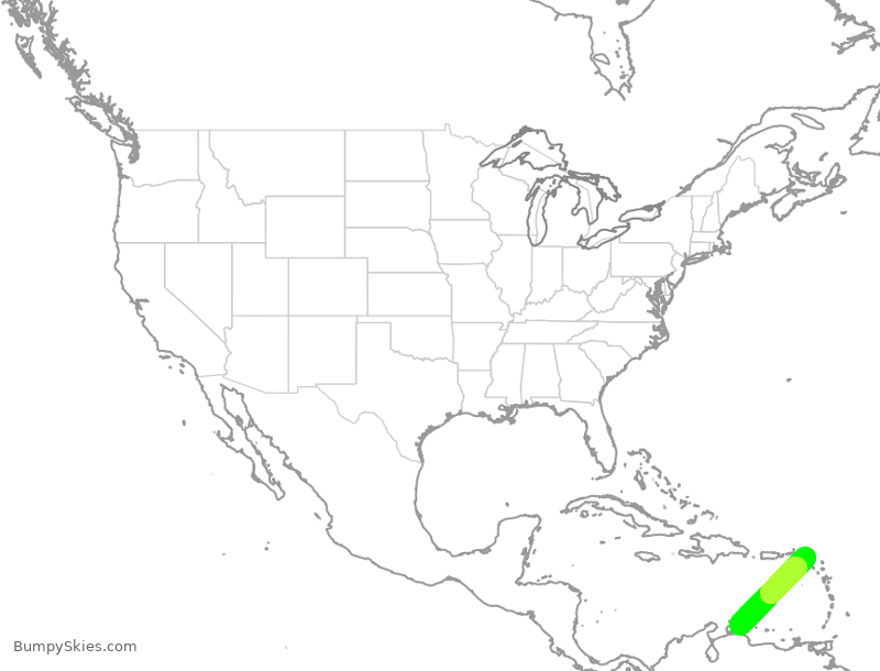 Turbulence forecast map for WIA804, NCC to NCM