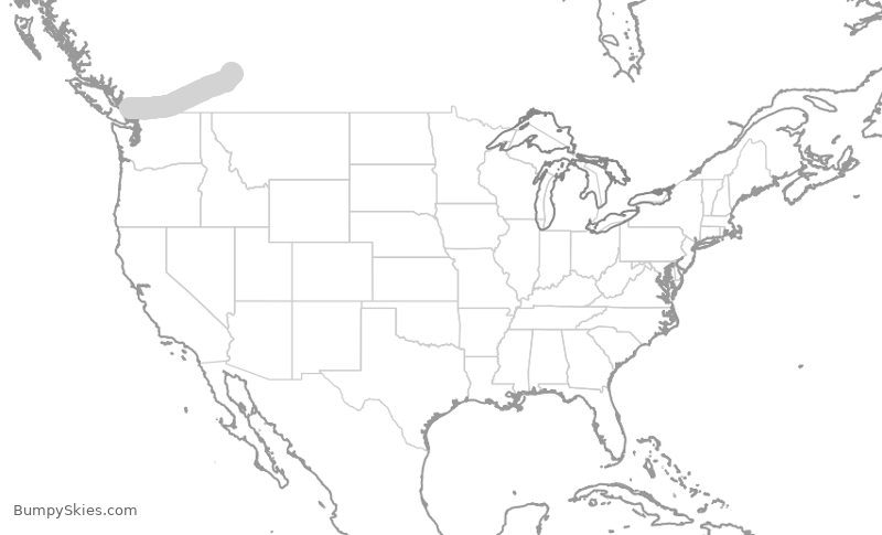 Turbulence forecast map for WJA124, YVR to YYC