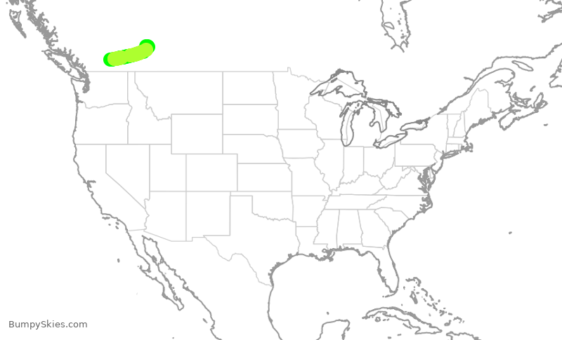Turbulence forecast map for WJA184, YLW to YYC