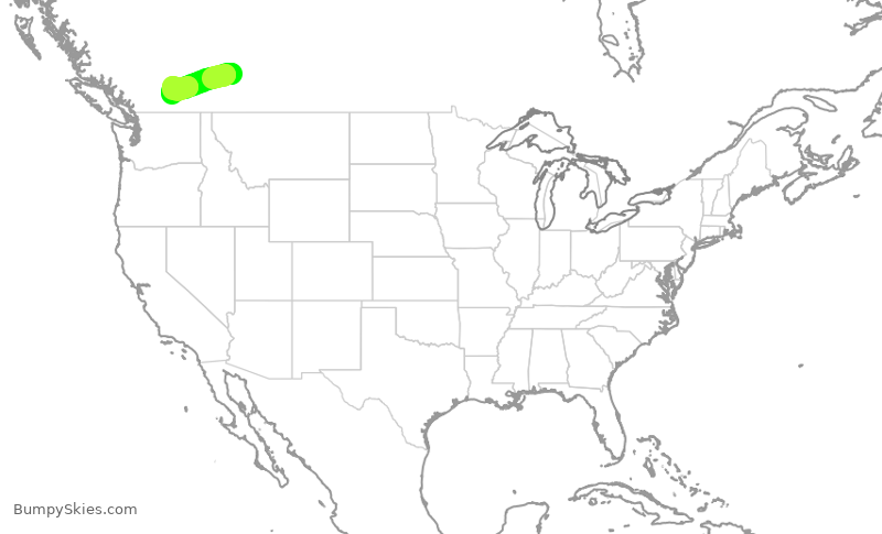 Turbulence forecast map for WJA185, YYC to YLW