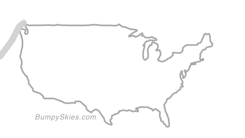 Map of continental US with illustrated flight path and turbulence forecast (described in text below)
